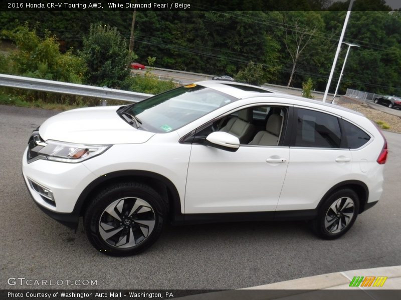 White Diamond Pearl / Beige 2016 Honda CR-V Touring AWD