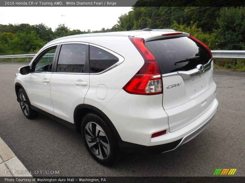 White Diamond Pearl / Beige 2016 Honda CR-V Touring AWD