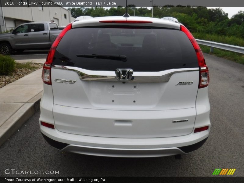 White Diamond Pearl / Beige 2016 Honda CR-V Touring AWD