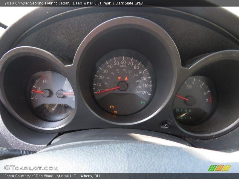 Deep Water Blue Pearl / Dark Slate Gray 2010 Chrysler Sebring Touring Sedan