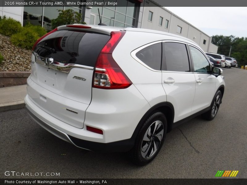 White Diamond Pearl / Beige 2016 Honda CR-V Touring AWD