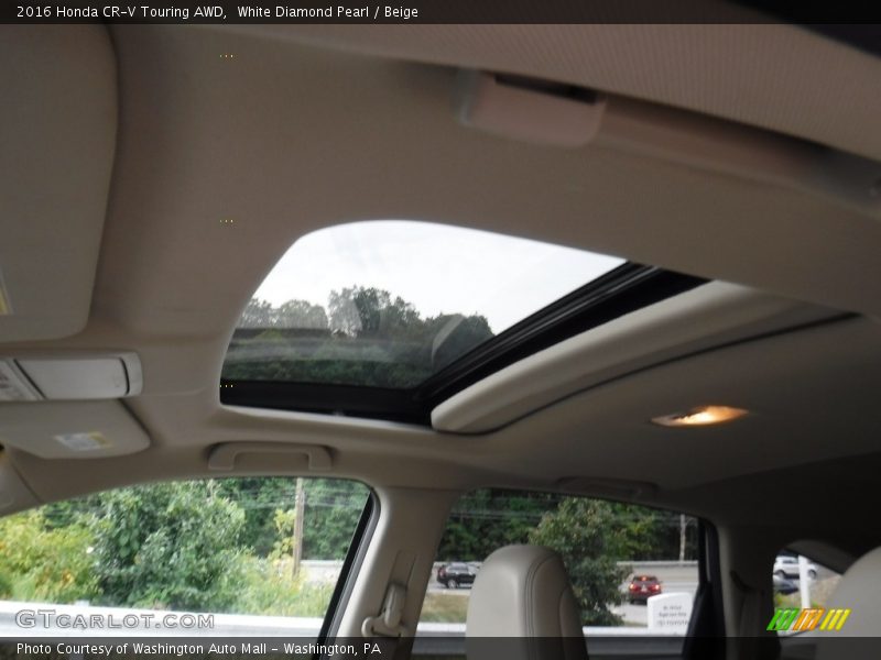 White Diamond Pearl / Beige 2016 Honda CR-V Touring AWD