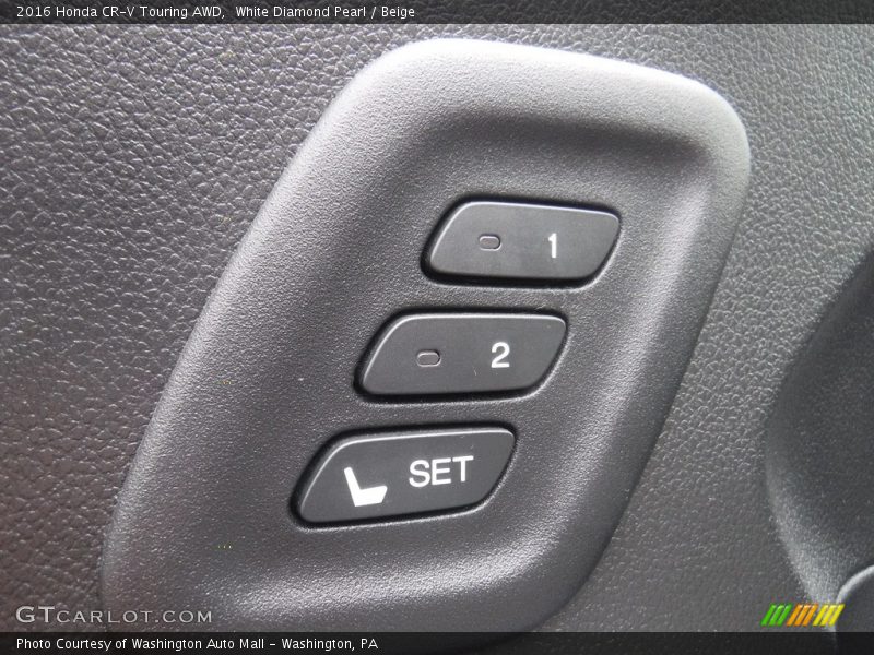 White Diamond Pearl / Beige 2016 Honda CR-V Touring AWD