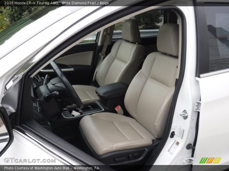 White Diamond Pearl / Beige 2016 Honda CR-V Touring AWD