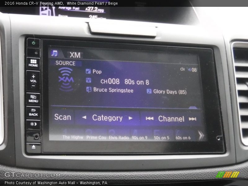 White Diamond Pearl / Beige 2016 Honda CR-V Touring AWD