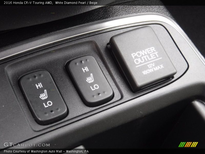 White Diamond Pearl / Beige 2016 Honda CR-V Touring AWD