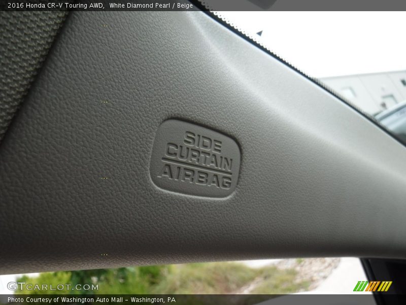 White Diamond Pearl / Beige 2016 Honda CR-V Touring AWD
