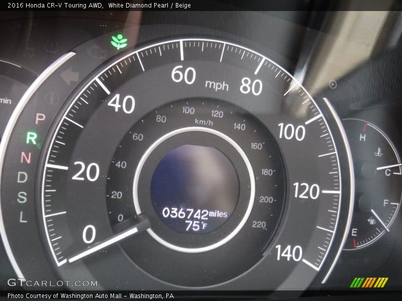 White Diamond Pearl / Beige 2016 Honda CR-V Touring AWD