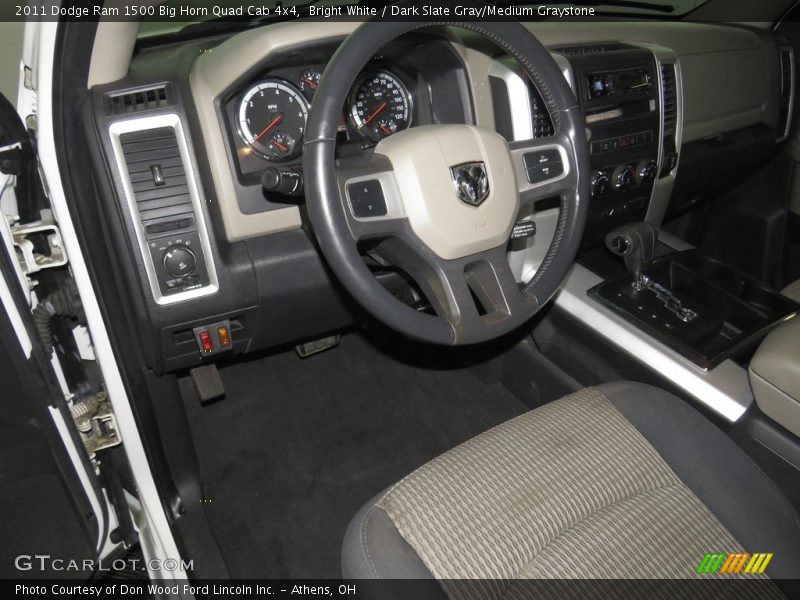 Bright White / Dark Slate Gray/Medium Graystone 2011 Dodge Ram 1500 Big Horn Quad Cab 4x4