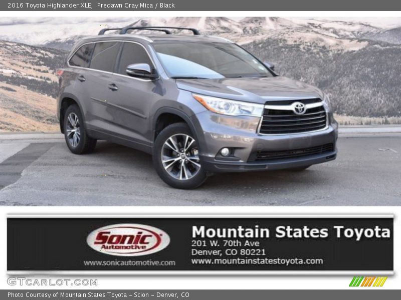 Predawn Gray Mica / Black 2016 Toyota Highlander XLE