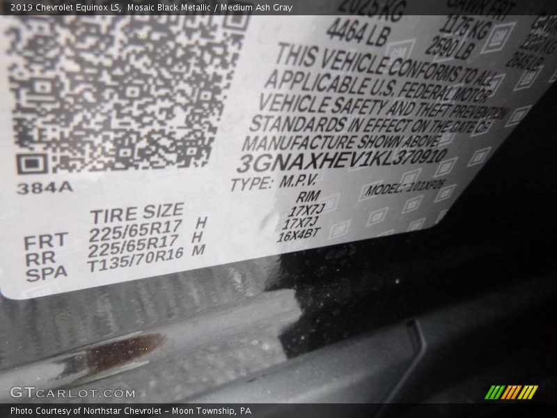 Mosaic Black Metallic / Medium Ash Gray 2019 Chevrolet Equinox LS