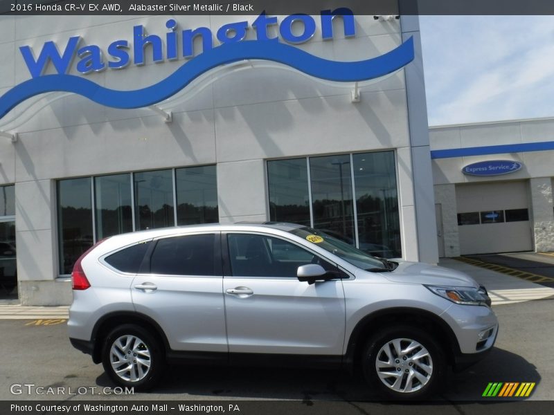 Alabaster Silver Metallic / Black 2016 Honda CR-V EX AWD
