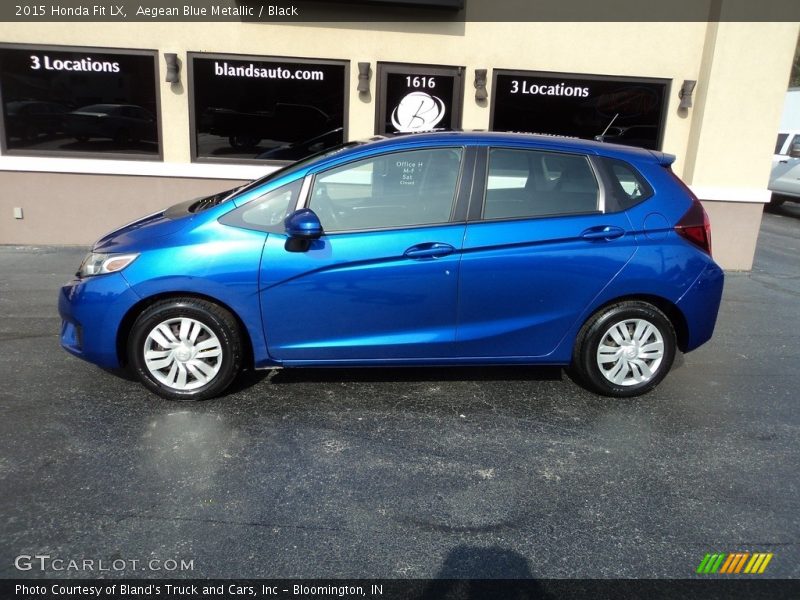 Aegean Blue Metallic / Black 2015 Honda Fit LX