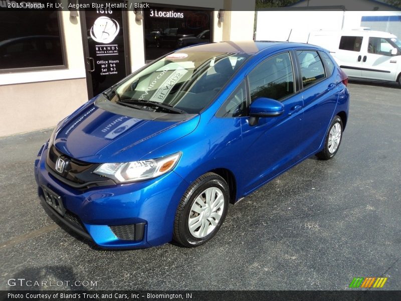 Aegean Blue Metallic / Black 2015 Honda Fit LX