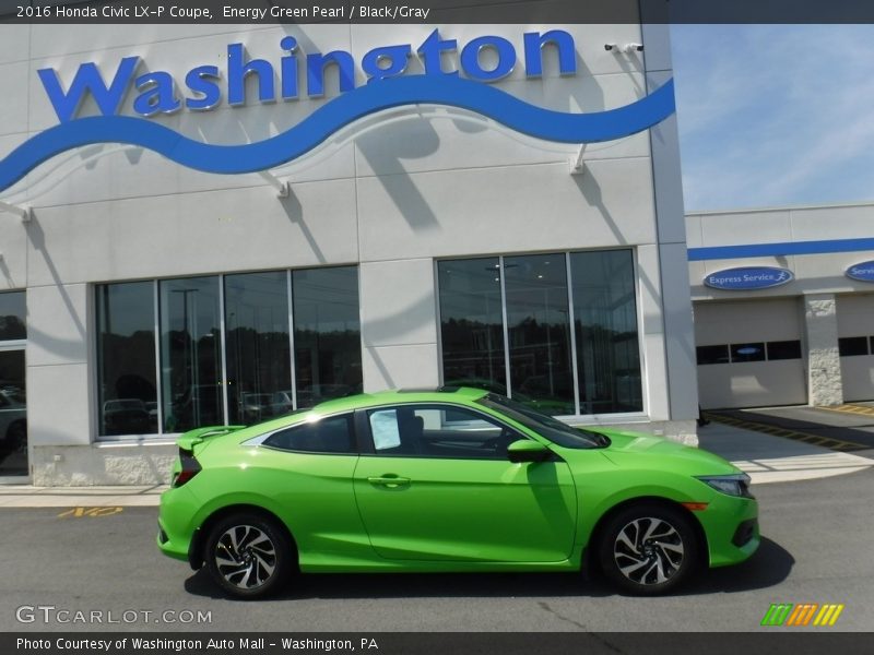 Energy Green Pearl / Black/Gray 2016 Honda Civic LX-P Coupe