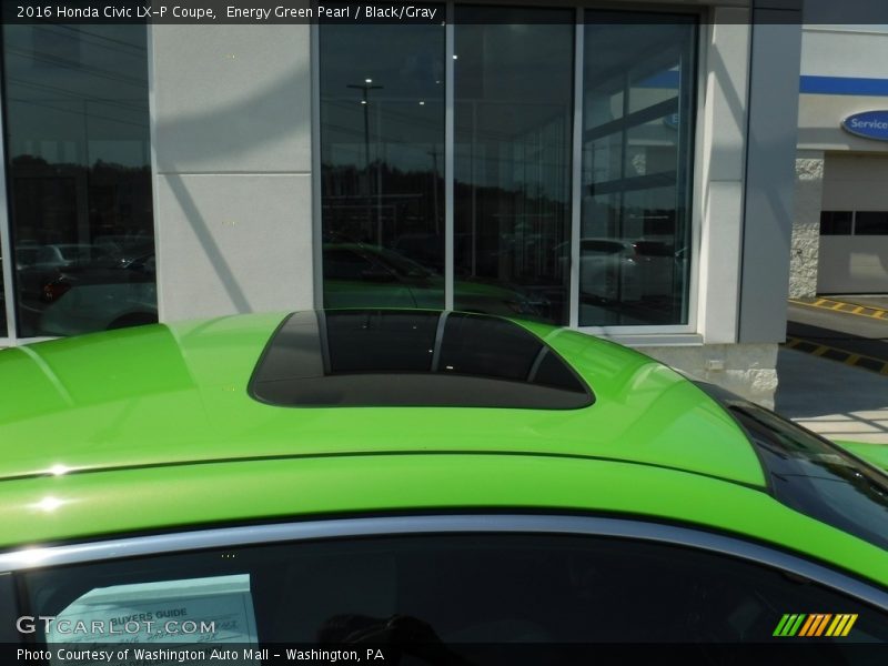 Energy Green Pearl / Black/Gray 2016 Honda Civic LX-P Coupe