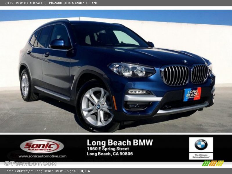 Phytonic Blue Metallic / Black 2019 BMW X3 sDrive30i