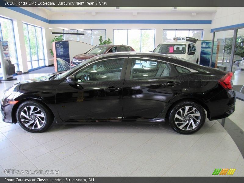 Burgundy Night Pearl / Gray 2016 Honda Civic EX Sedan