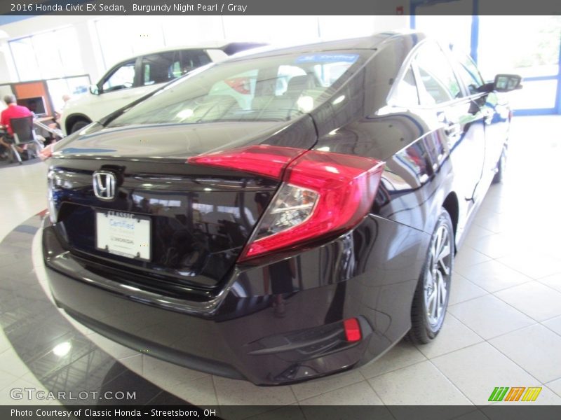 Burgundy Night Pearl / Gray 2016 Honda Civic EX Sedan