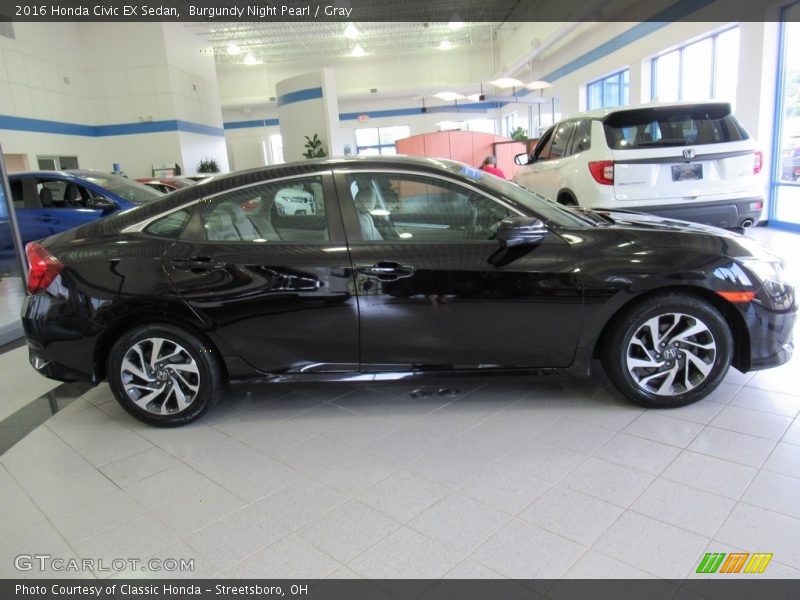 Burgundy Night Pearl / Gray 2016 Honda Civic EX Sedan