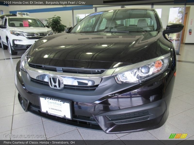 Burgundy Night Pearl / Gray 2016 Honda Civic EX Sedan