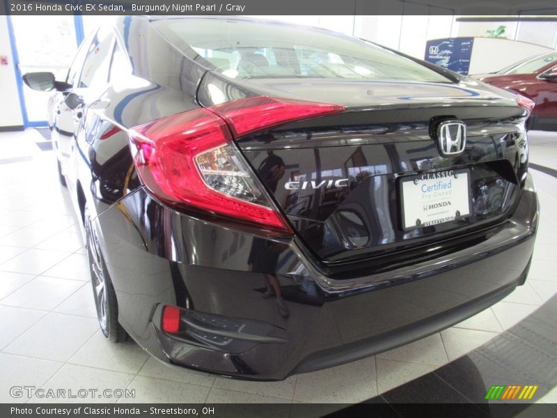 Burgundy Night Pearl / Gray 2016 Honda Civic EX Sedan
