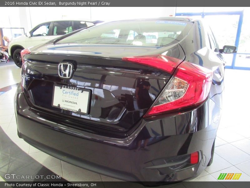 Burgundy Night Pearl / Gray 2016 Honda Civic EX Sedan