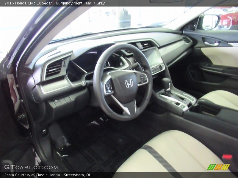 Burgundy Night Pearl / Gray 2016 Honda Civic EX Sedan
