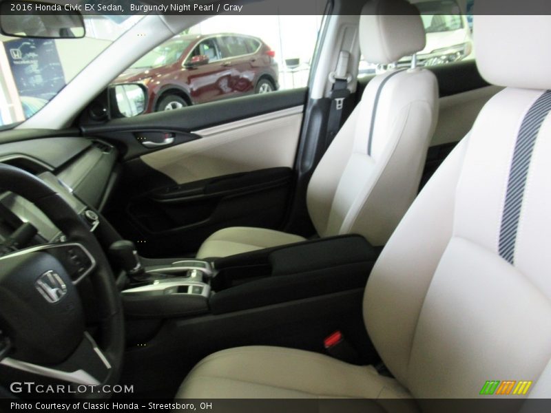 Burgundy Night Pearl / Gray 2016 Honda Civic EX Sedan