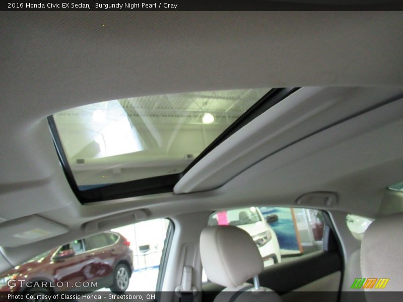 Burgundy Night Pearl / Gray 2016 Honda Civic EX Sedan