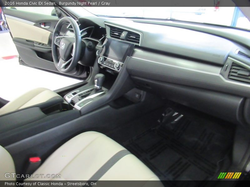 Burgundy Night Pearl / Gray 2016 Honda Civic EX Sedan