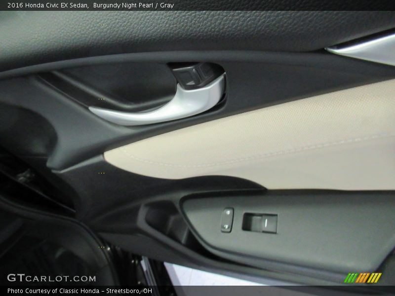 Burgundy Night Pearl / Gray 2016 Honda Civic EX Sedan