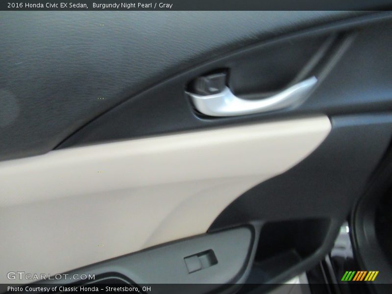 Burgundy Night Pearl / Gray 2016 Honda Civic EX Sedan