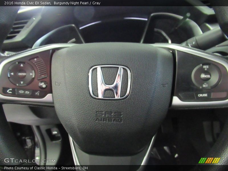 Burgundy Night Pearl / Gray 2016 Honda Civic EX Sedan