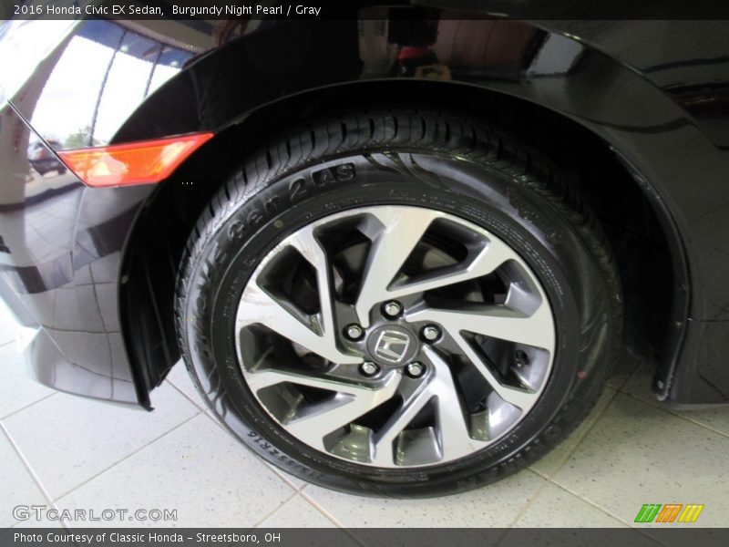 Burgundy Night Pearl / Gray 2016 Honda Civic EX Sedan