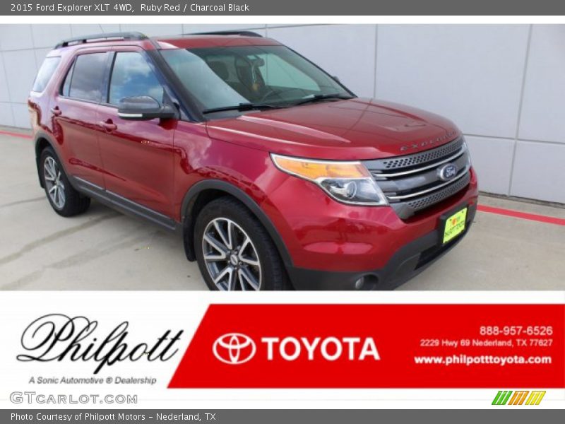 Ruby Red / Charcoal Black 2015 Ford Explorer XLT 4WD