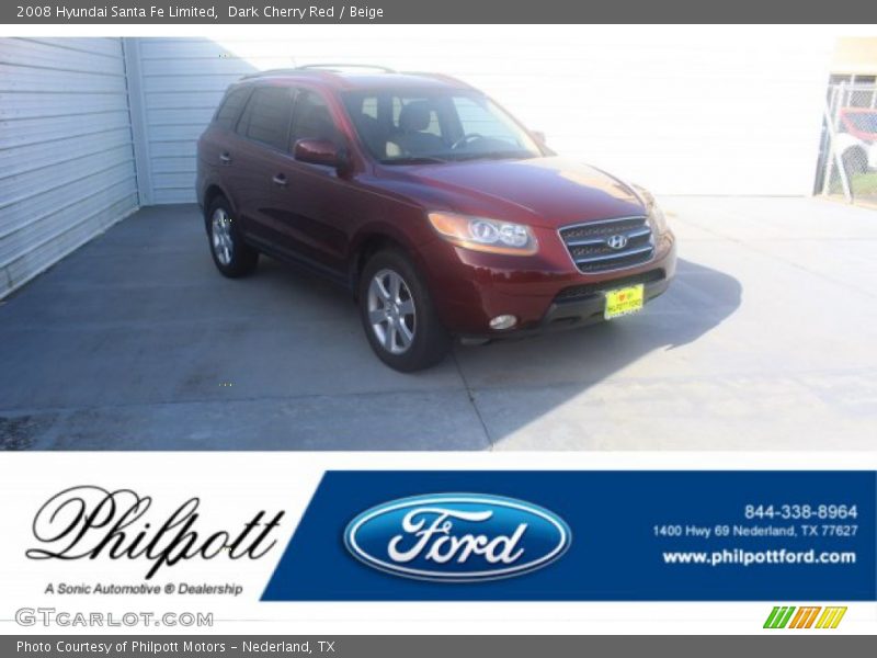 Dark Cherry Red / Beige 2008 Hyundai Santa Fe Limited