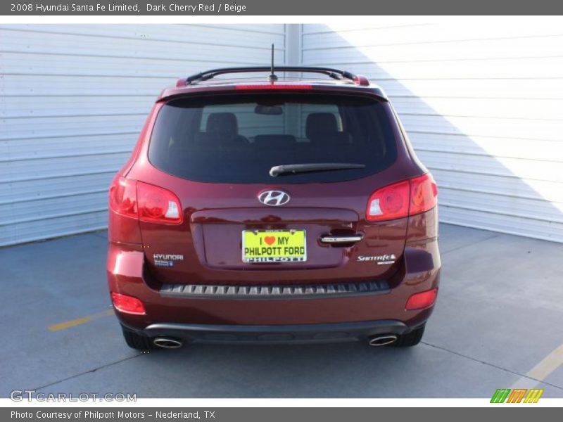 Dark Cherry Red / Beige 2008 Hyundai Santa Fe Limited