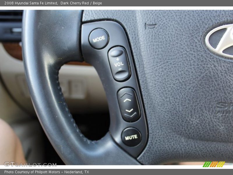 Dark Cherry Red / Beige 2008 Hyundai Santa Fe Limited