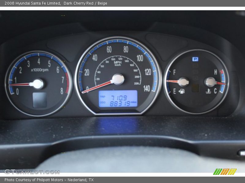 Dark Cherry Red / Beige 2008 Hyundai Santa Fe Limited