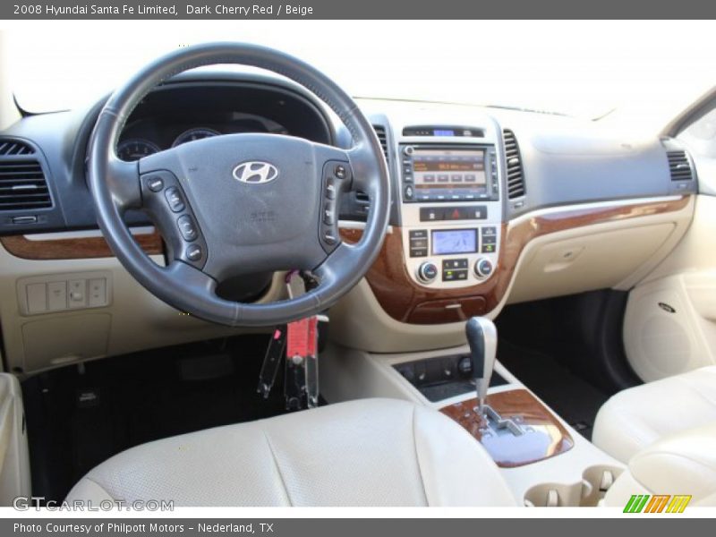 Dark Cherry Red / Beige 2008 Hyundai Santa Fe Limited
