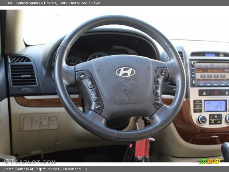Dark Cherry Red / Beige 2008 Hyundai Santa Fe Limited