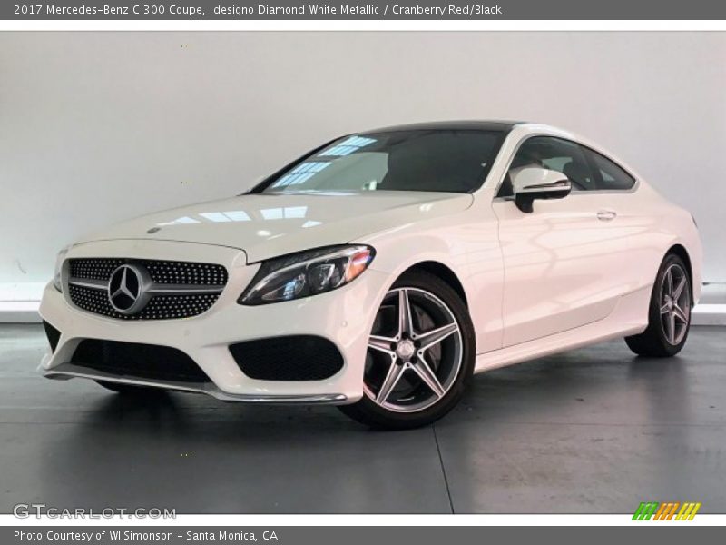 designo Diamond White Metallic / Cranberry Red/Black 2017 Mercedes-Benz C 300 Coupe