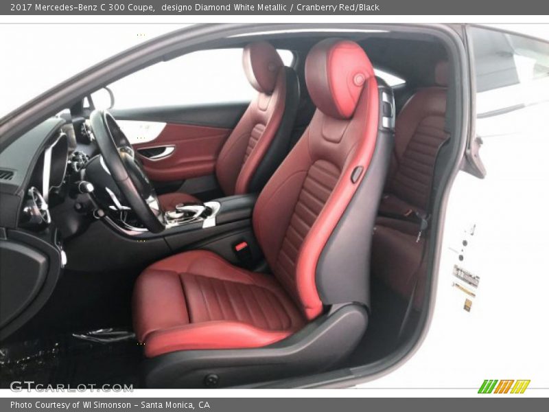 designo Diamond White Metallic / Cranberry Red/Black 2017 Mercedes-Benz C 300 Coupe