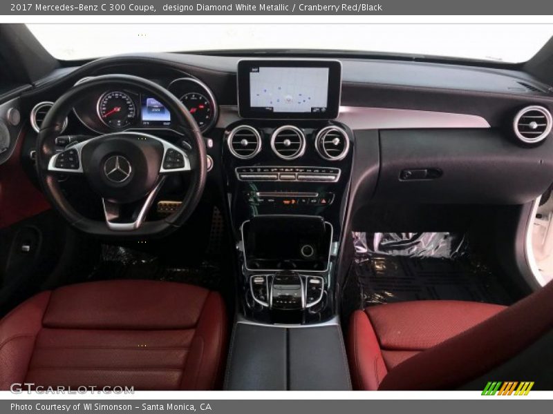 designo Diamond White Metallic / Cranberry Red/Black 2017 Mercedes-Benz C 300 Coupe