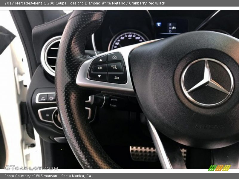 designo Diamond White Metallic / Cranberry Red/Black 2017 Mercedes-Benz C 300 Coupe