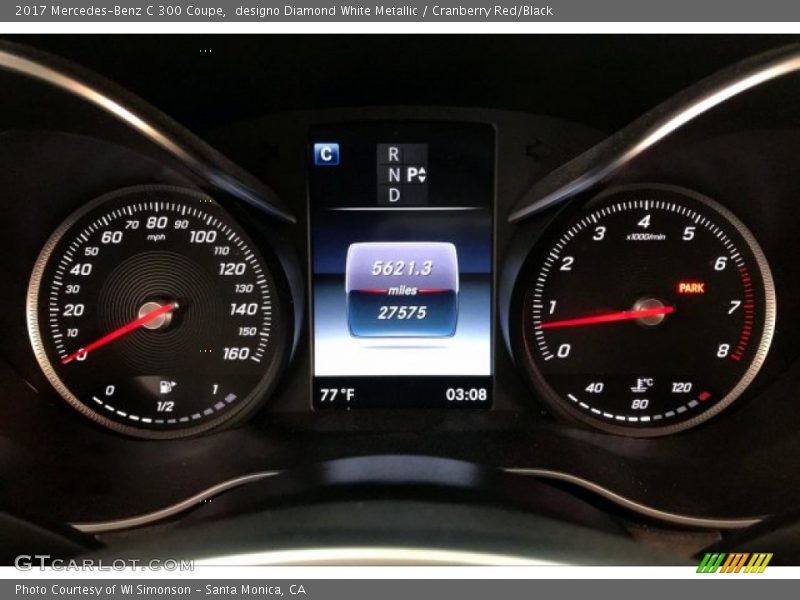 designo Diamond White Metallic / Cranberry Red/Black 2017 Mercedes-Benz C 300 Coupe