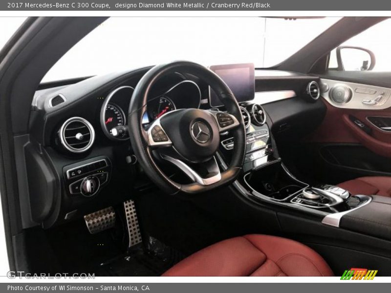 designo Diamond White Metallic / Cranberry Red/Black 2017 Mercedes-Benz C 300 Coupe