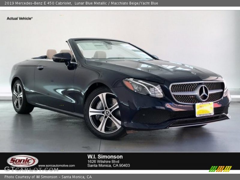 Lunar Blue Metallic / Macchiato Beige/Yacht Blue 2019 Mercedes-Benz E 450 Cabriolet