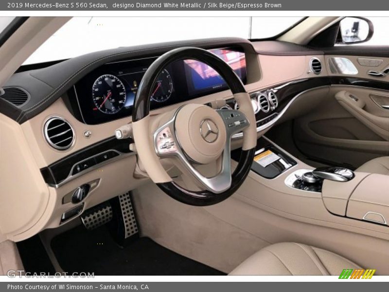 designo Diamond White Metallic / Silk Beige/Espresso Brown 2019 Mercedes-Benz S 560 Sedan